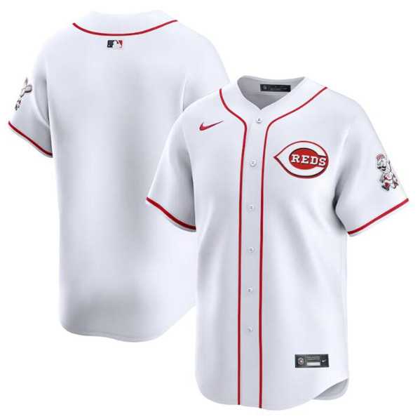 Men's Cincinnati Reds Blank White Home Limited Baseball Stitched Jersey Dzhi